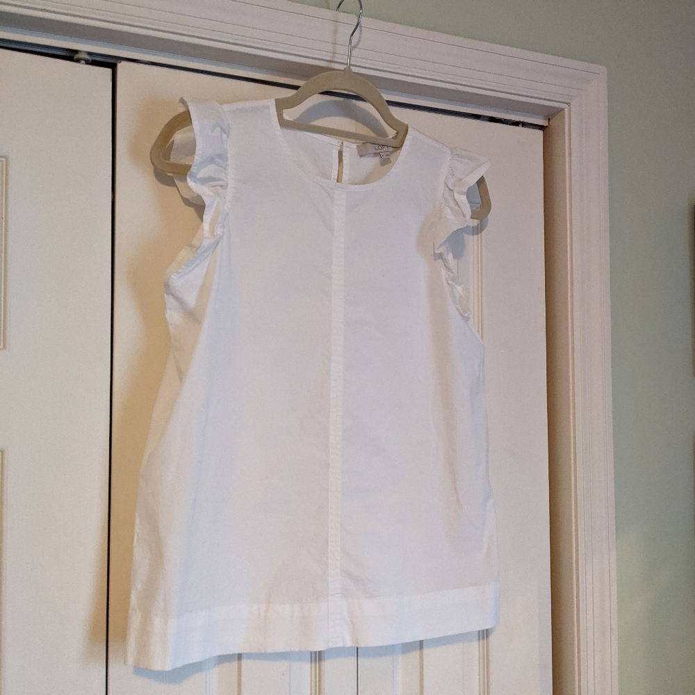 Loft white tank top blouse